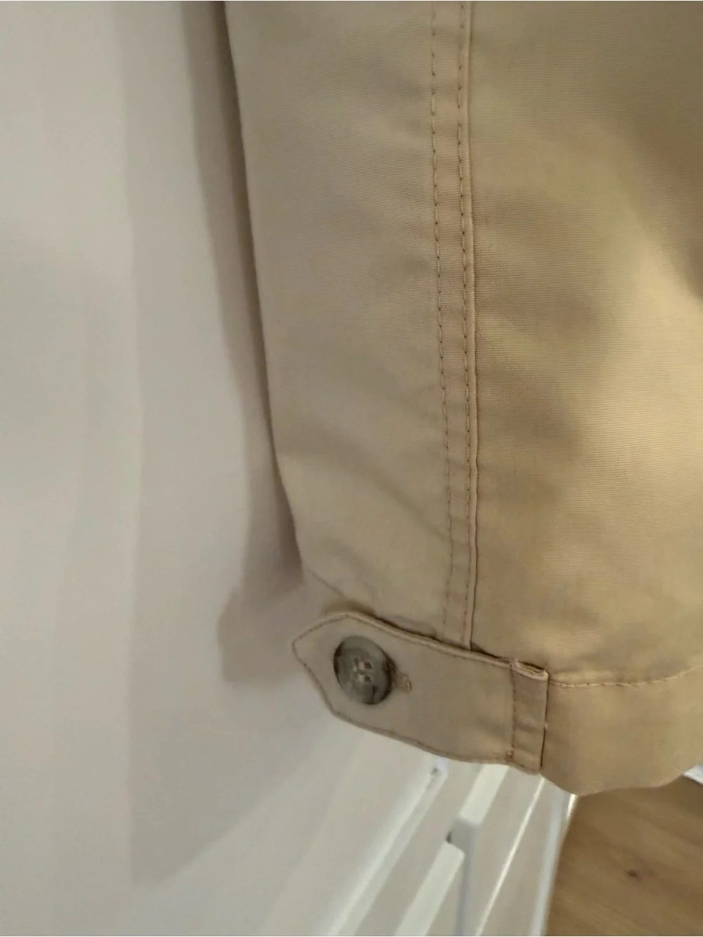 Vintage London Fog 44 Long Tan Zip Jacket Removable Faux Fur Liner USA Classic